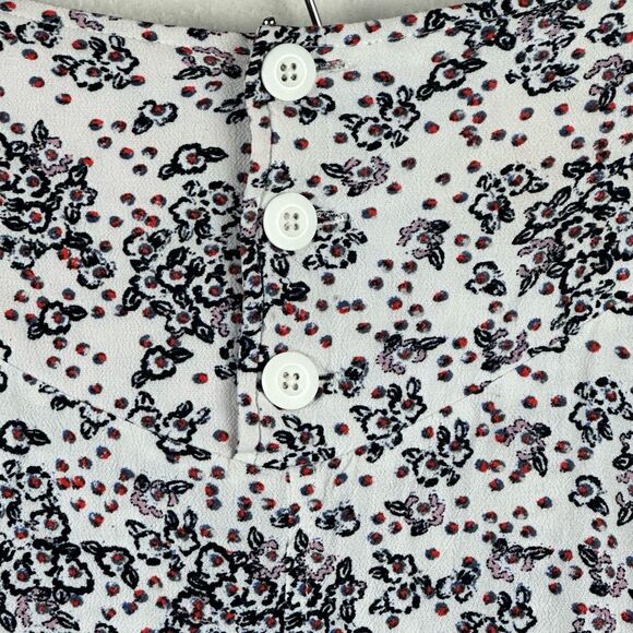 Free People Women's Size S Mini Skirt Skort Micro Floral Smocked Waist White - Picture 3 of 10